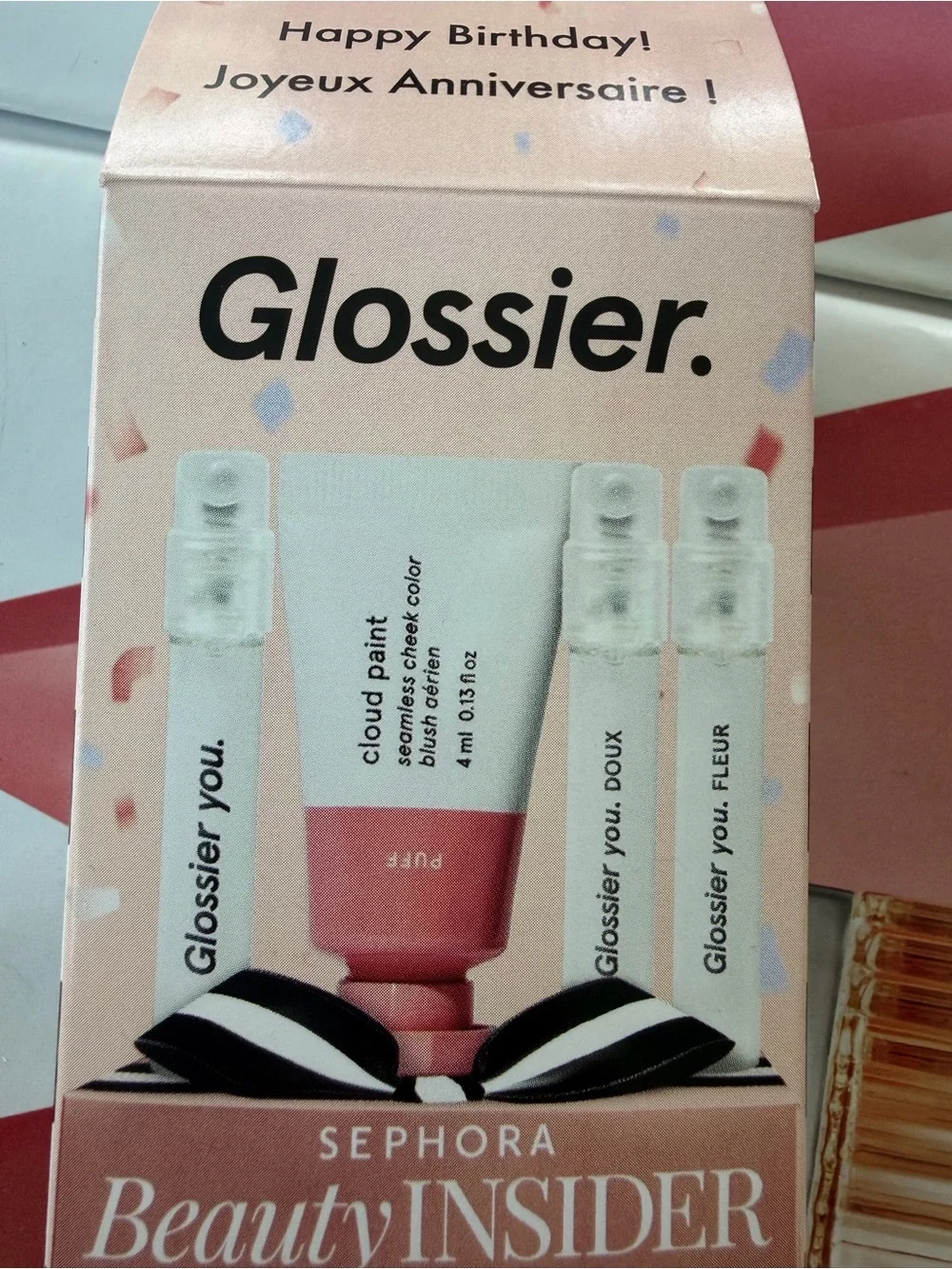 Glossier cheek blush  Tint Trio in Pink and Cream holiday set new